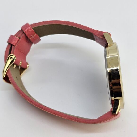 37MM Women's Watch Flamingo Dial Pink Faux Leather Bands New Battery - Picture 10 of 13